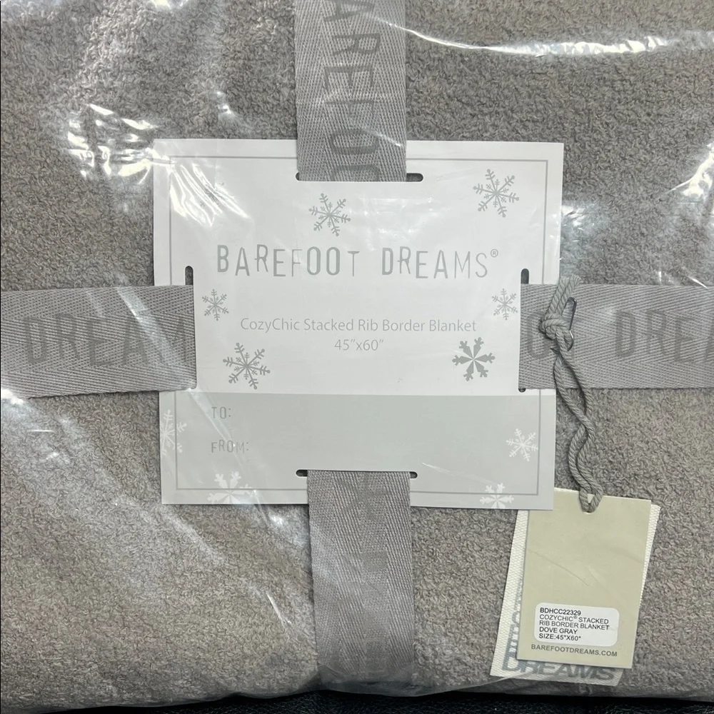 Barefoot Dreams CozyChic Stacked Ribbed Blanket in Dove Gray